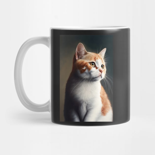 orange and white cat looking off in the distance - CGI style by KoolArtDistrict